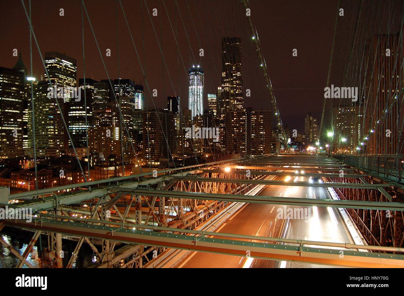 Brooklyn Bridge - die Verbindung zwischen Manhattan und Brooklyn Stockfoto