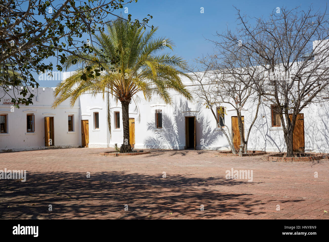 Innenhof des Namutoni Camp, Etosha Nationalpark, Namibia, Afrika Stockfoto