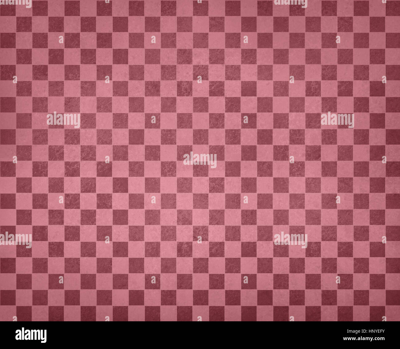 Vintage kariert Hintergrundmuster, Reihen von dunklen Rot und rosa Quadrate mit distressed Vintage Textur, rote und rosa überprüft Tapetendesign, Stockfoto