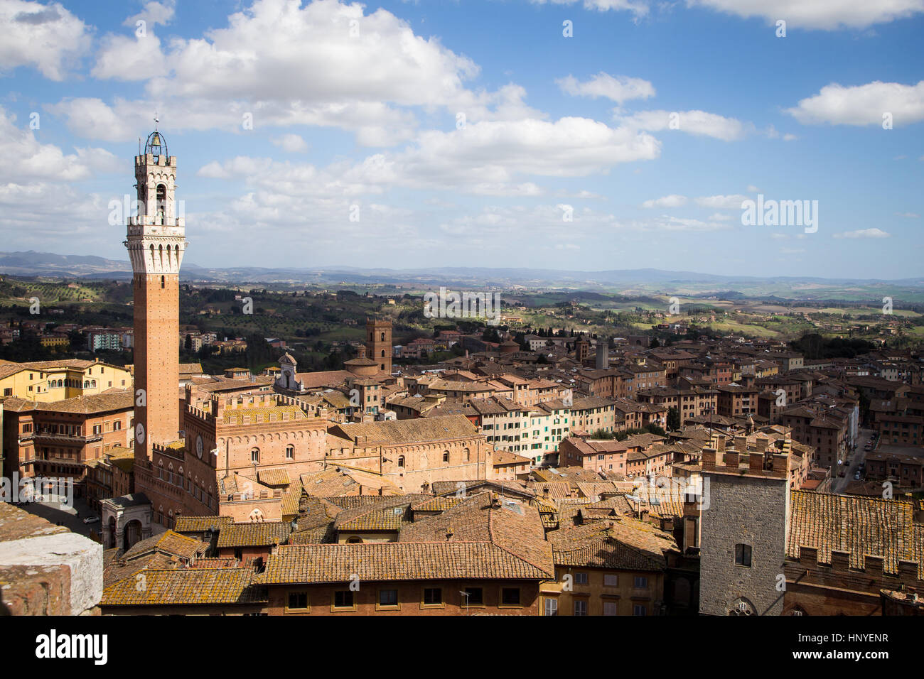 Panorama Blick auf Siena, Toskana, Italien Stockfoto