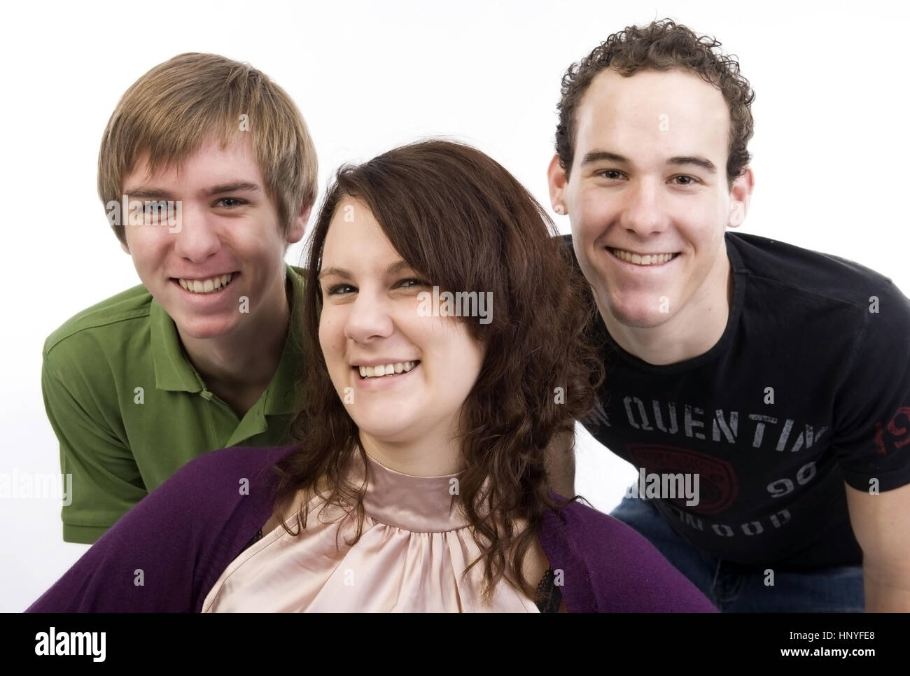 Model-Release, Drei Jugendliche Im Portrait - drei Teenager im Porträt Stockfoto