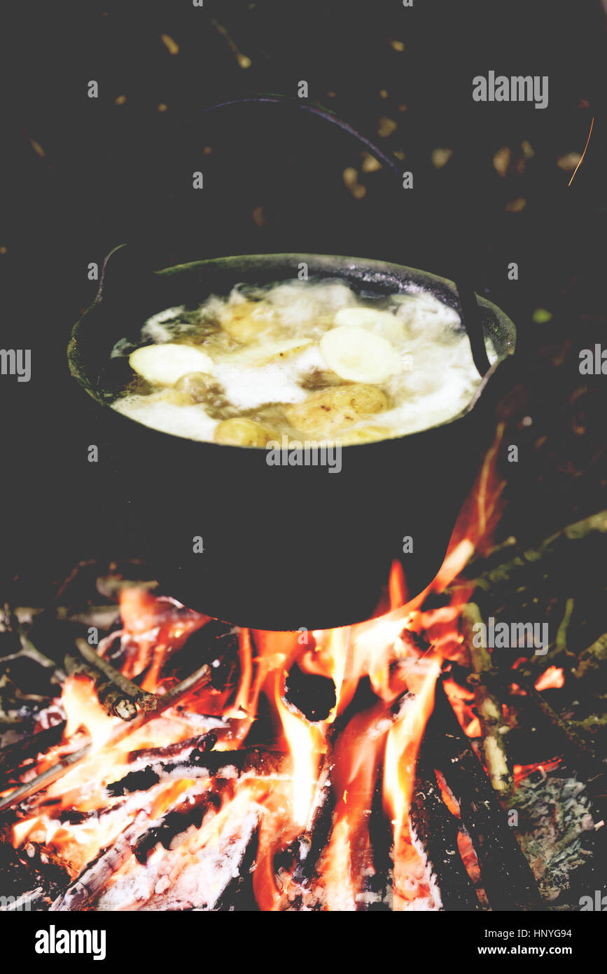 gekochte Kartoffeln - traditionelle Lombardia italienischen slow-food Stockfoto