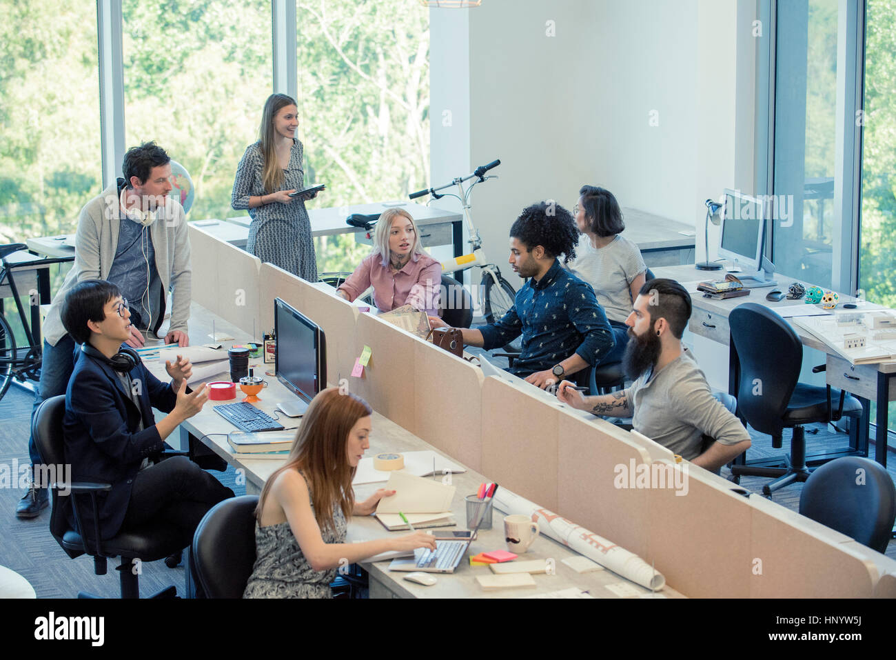Coworking in Bürogemeinschaft Raum Profis Stockfoto