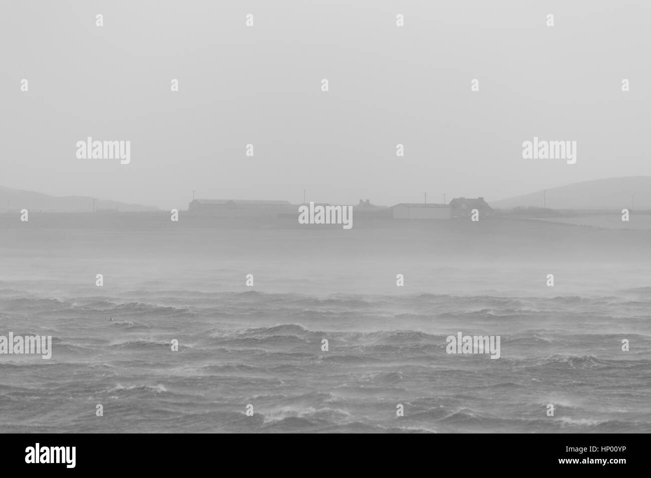 Stürmisches Wetter auf den Orkney-Inseln Stockfoto