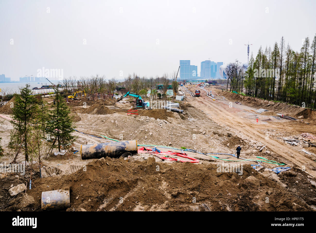 Entwicklung im Bau in Hangzhou China Stockfoto