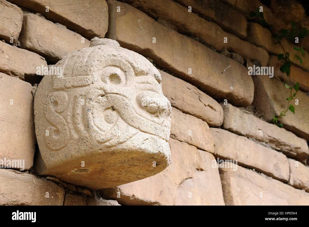 Südamerika, die Ruinen der Wari (Huari) Kultur in Chavin de Huantar eine große Prä-Inka-Kultur. Die Website befindet sich in der Region Ancash von Peru. Stockfoto