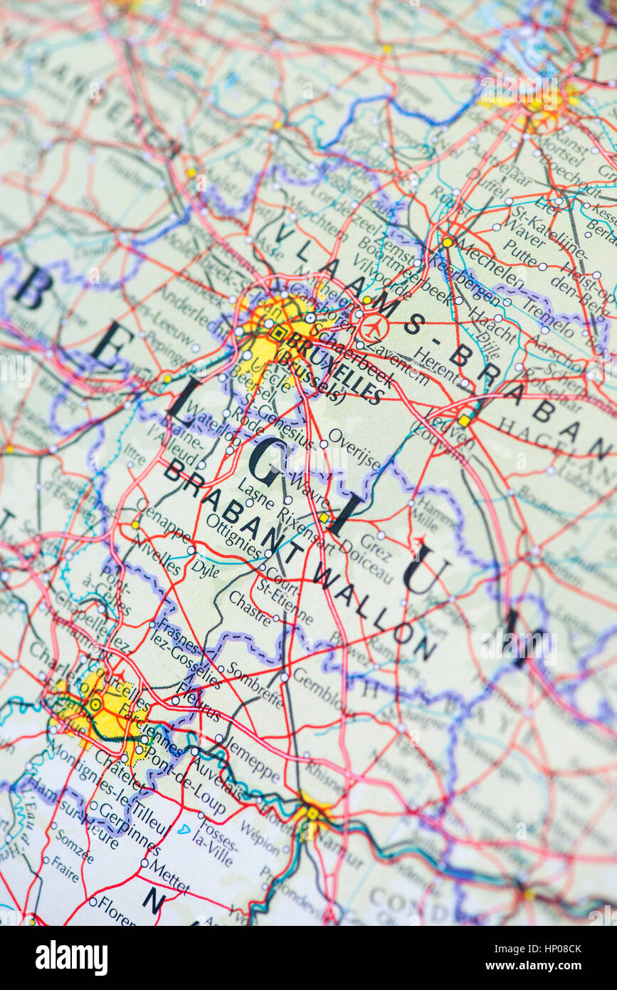 Belgien Brüssel den Lageplan Stockfoto
