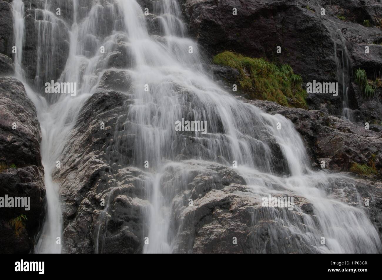 Der Wasserfall auf der südlichen Seite von Lysebotn in den Lysefjord, Norwegen. Stockfoto