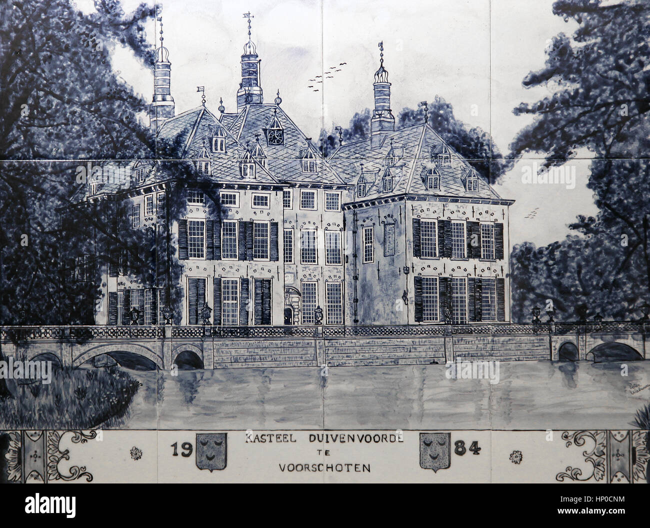 Duivenvoorde Burg Voorschoten Niederlande bauen 1631 mit englischen Landschaft Parken ein Museum und im Einsatz für Ausstellungen Stockfoto
