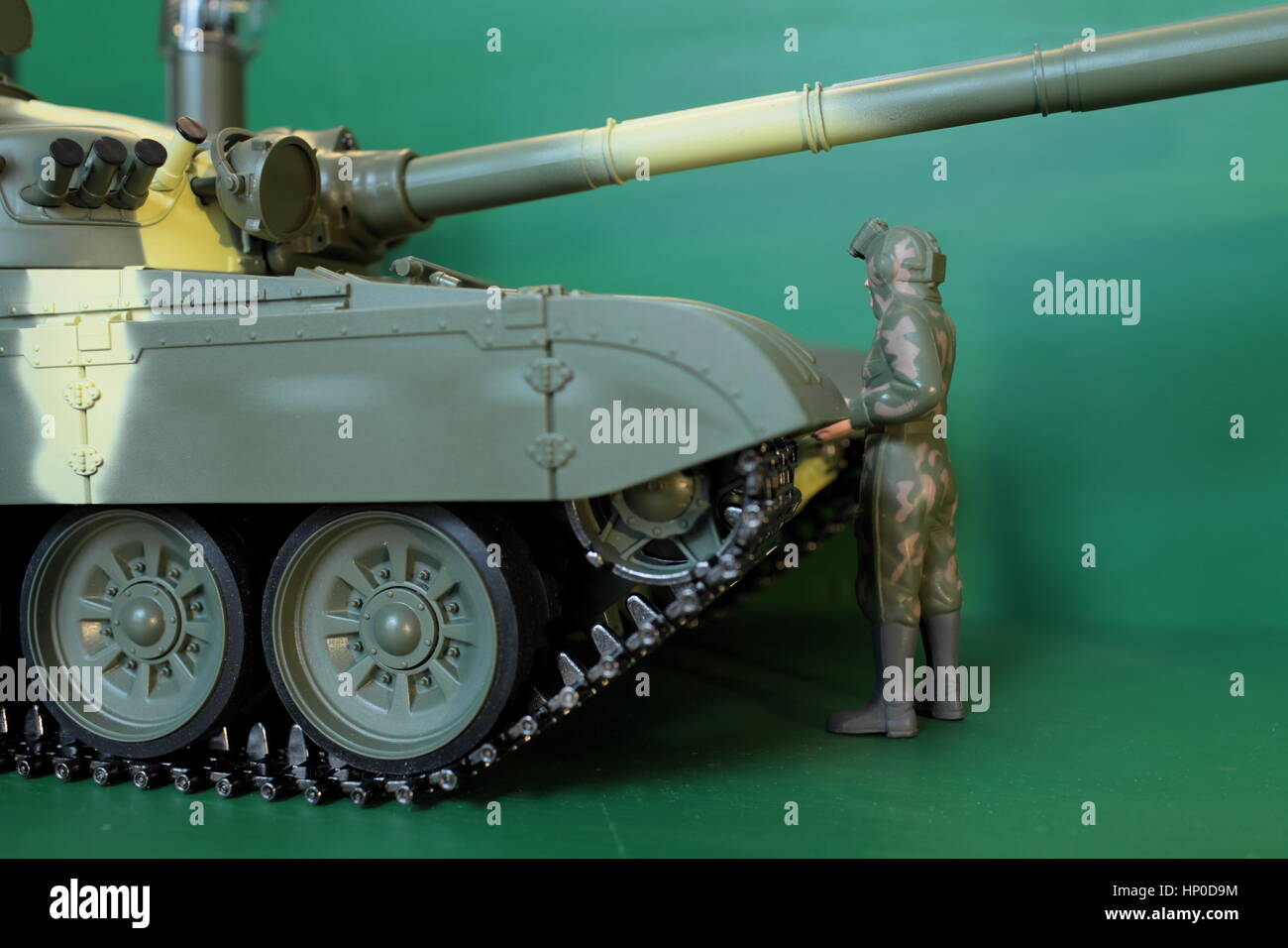 Figur Kommandant steht es im panzer Stockfoto