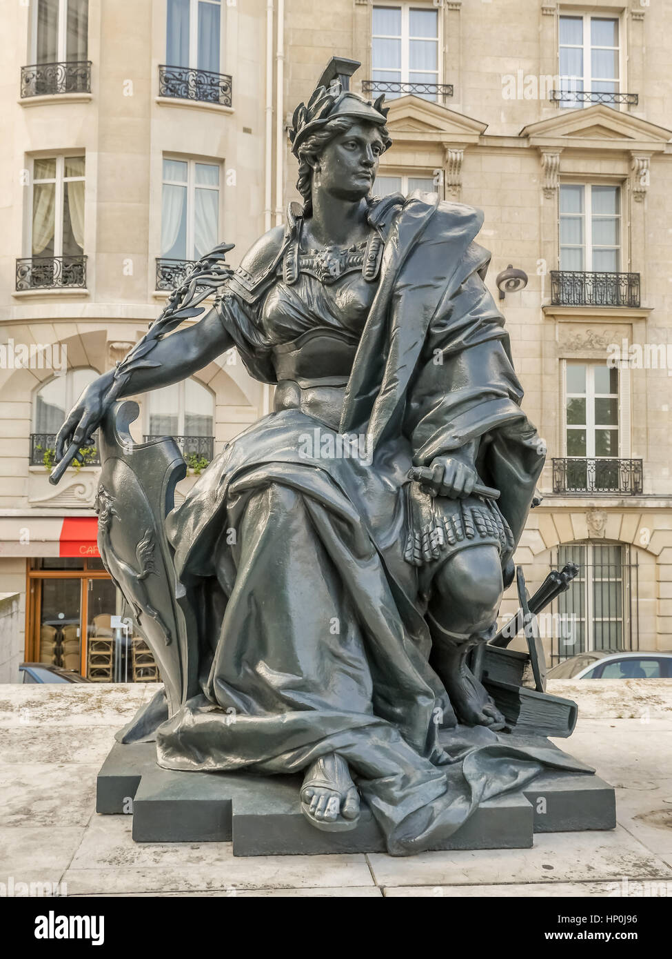 PARIS, Frankreich - 25. August 2013 - eine von sechs Statuen, die aus sechs Kontinenten - Europa, außerhalb d ' Orsay Museum, Paris, Frankreich Stockfoto