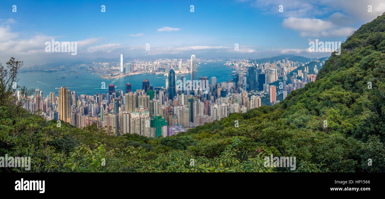 Hong Kong City-Blick vom Gipfel Stockfoto