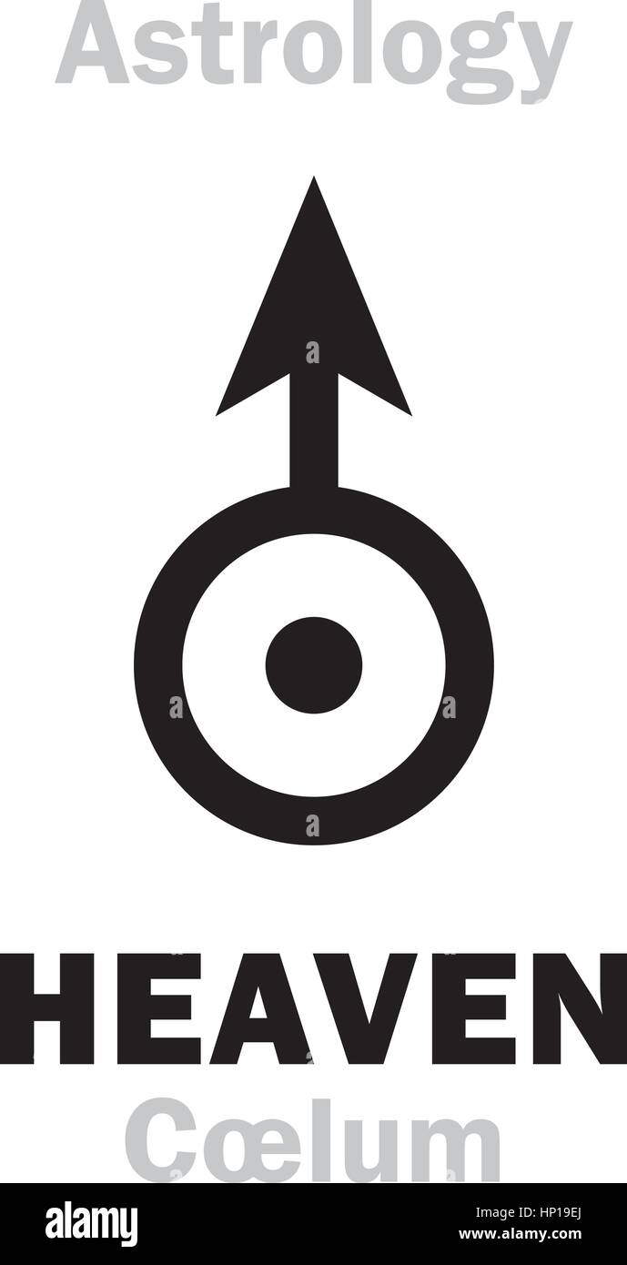 Astrologie-Alphabet: Zeichen des Himmels (Cœlum). Hieroglyphen Charakter Zeichen (einzelnes Symbol). Stock Vektor