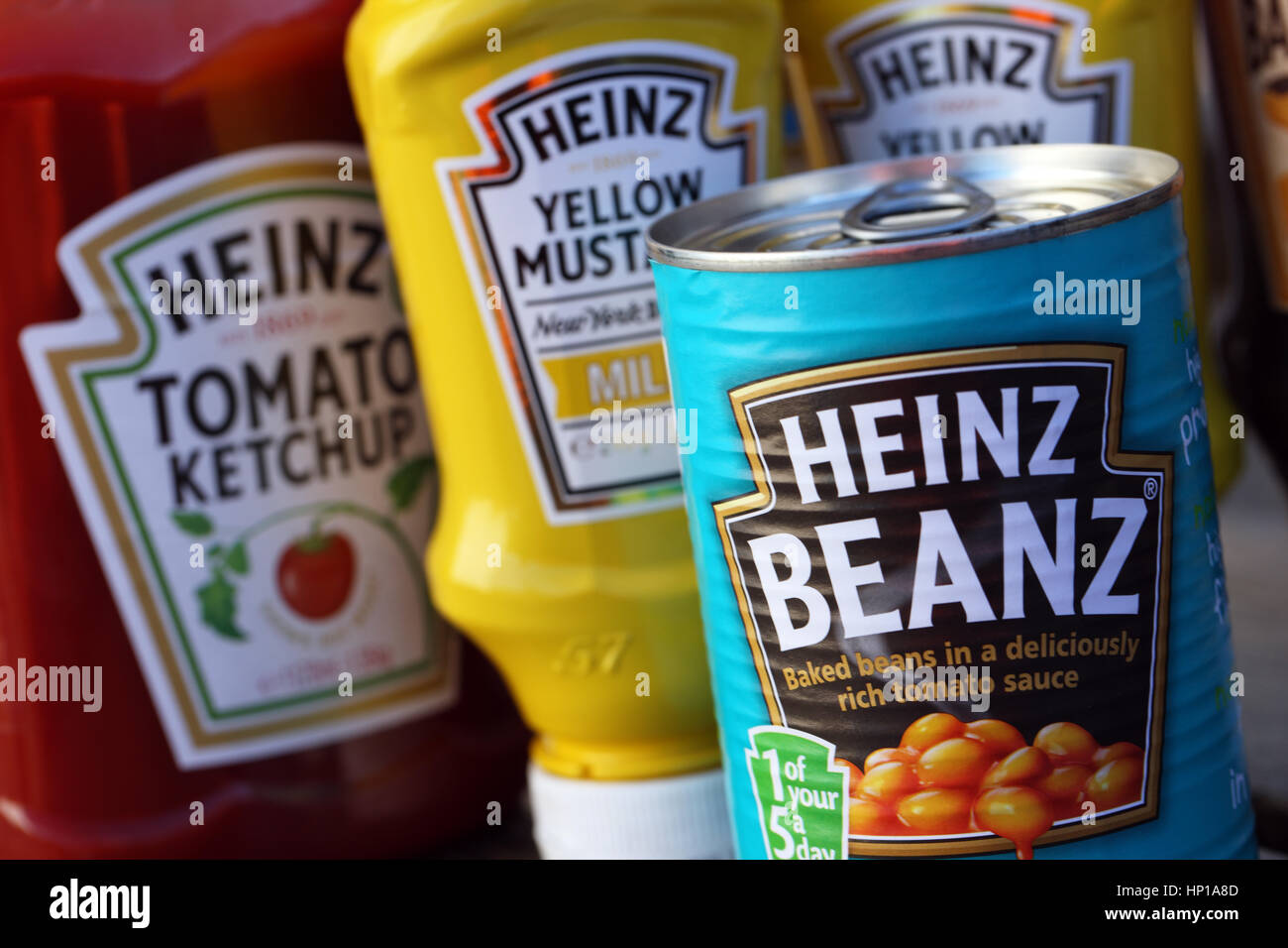 Heinz verarbeiteten Lebensmitteln Stockfoto