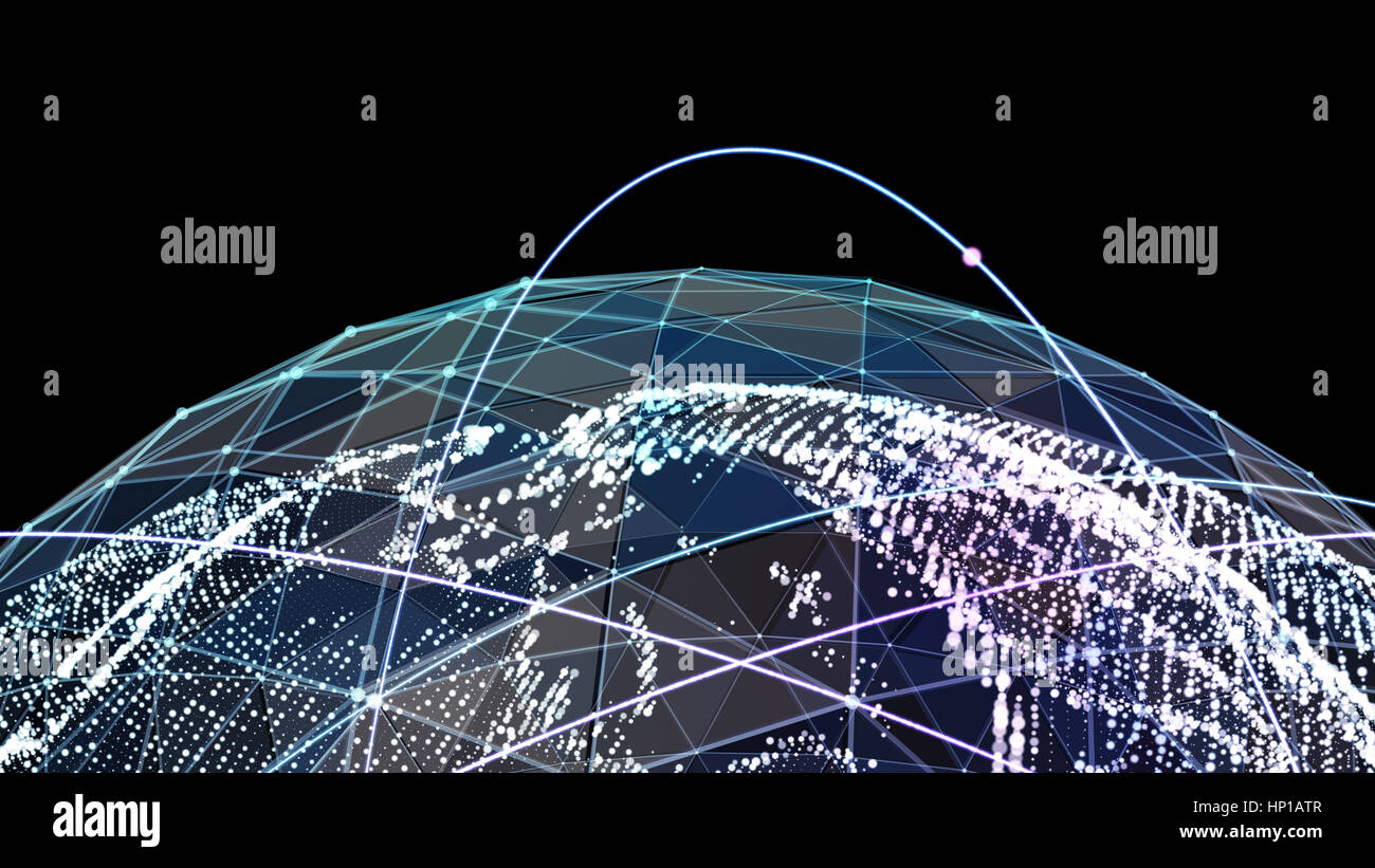 Digitales Design eines globalen Netzwerks Stockfoto