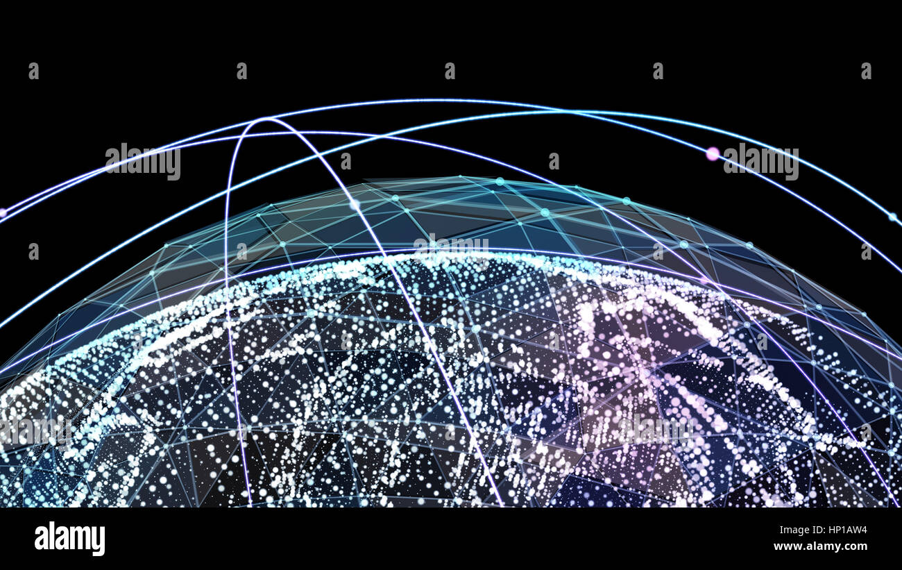 Abstrakte Karte des globalen Netzwerks Stockfoto