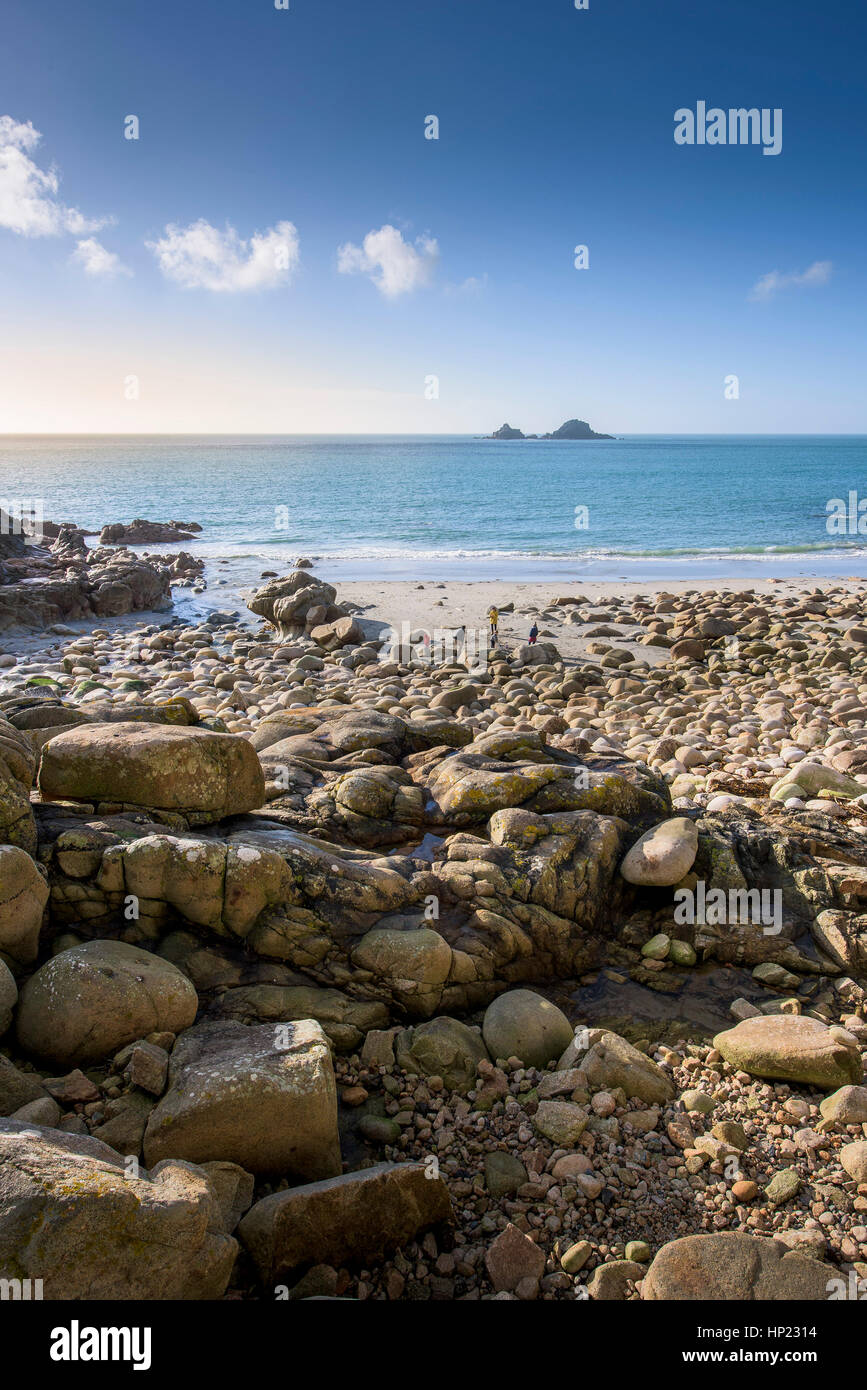 robuste Strand Porth Nanven Cornwall England UK SSSI Stockfoto