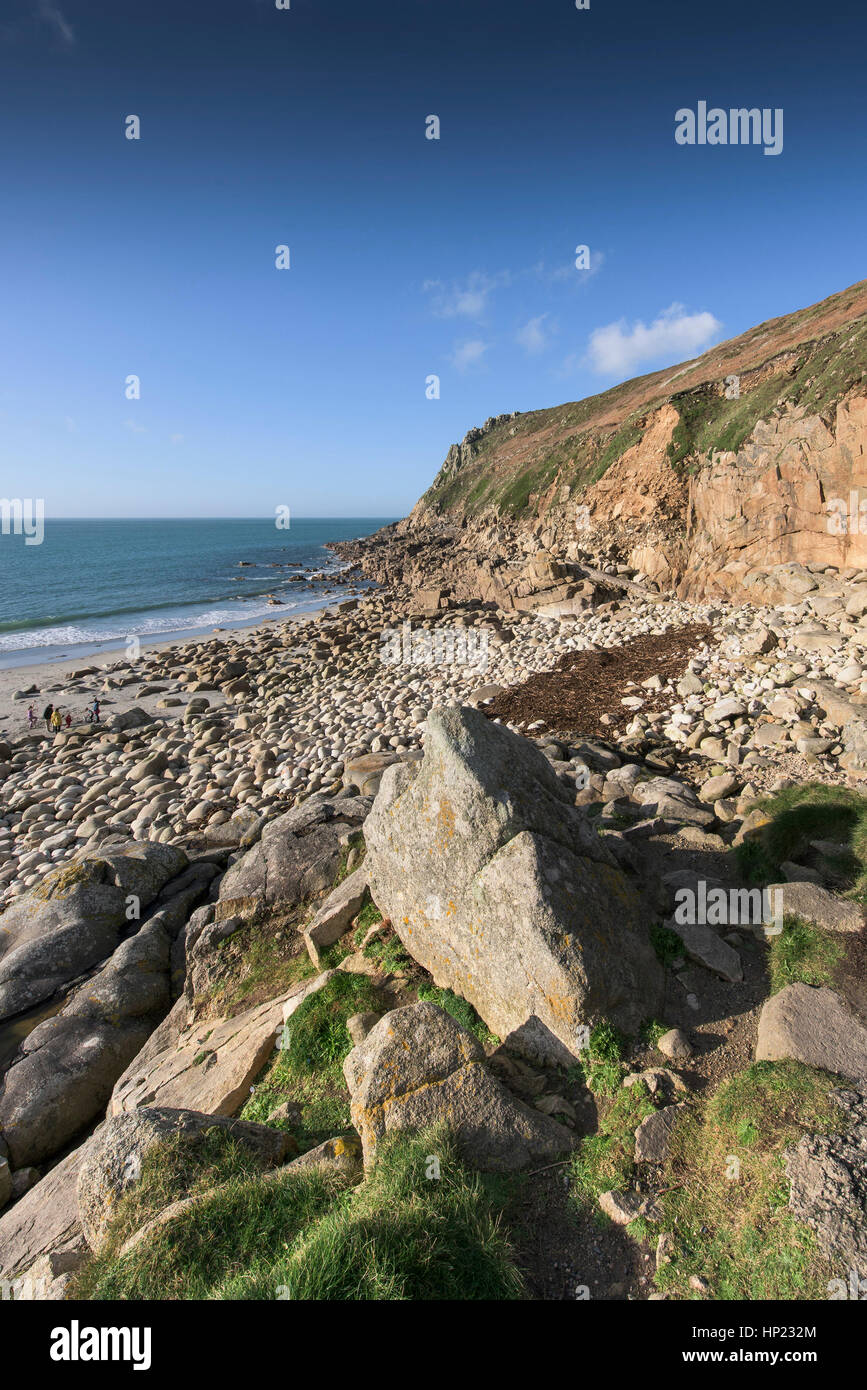 robuste Strand Porth Nanven Cornwall England UK SSSI Stockfoto