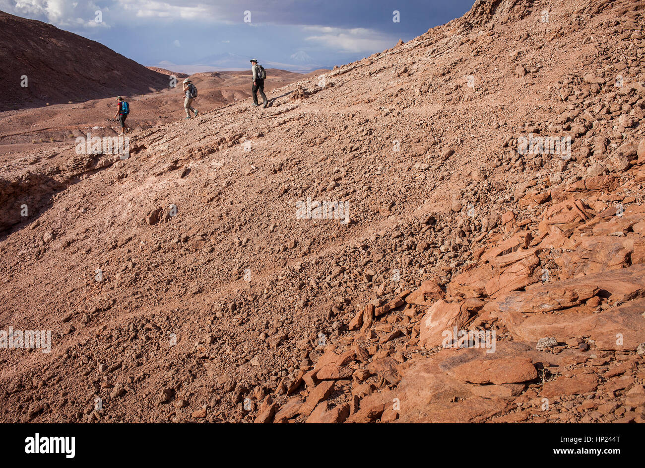 Wanderung auf der Suche nach Quebrada del Diablo (Teufelsschlucht), Atacama Wüste, in der Nähe von San Pedro´s Atacama, Antofagasta Region, Chile Stockfoto