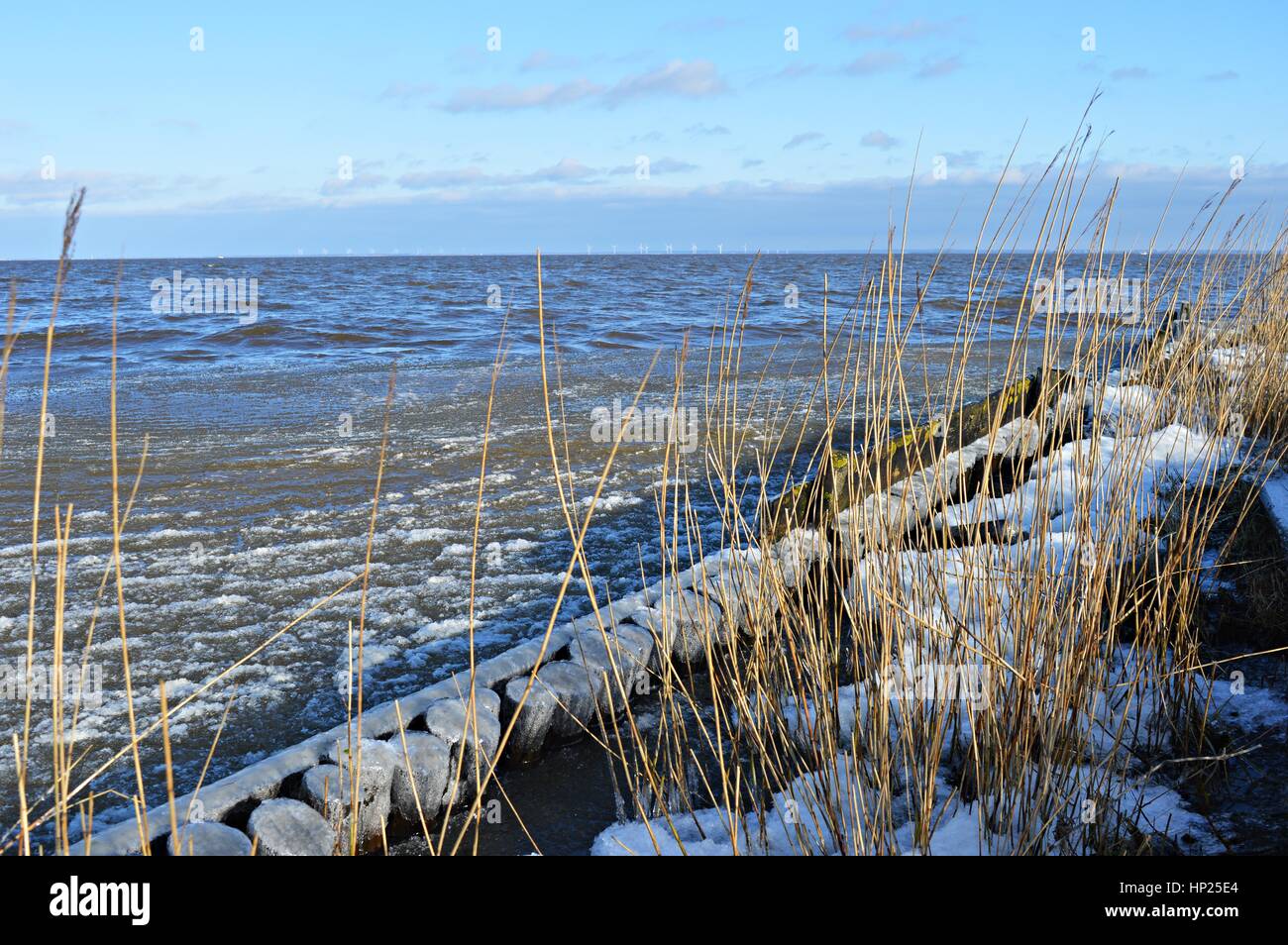 Gefrorene Küste in Dänemark Stockfoto