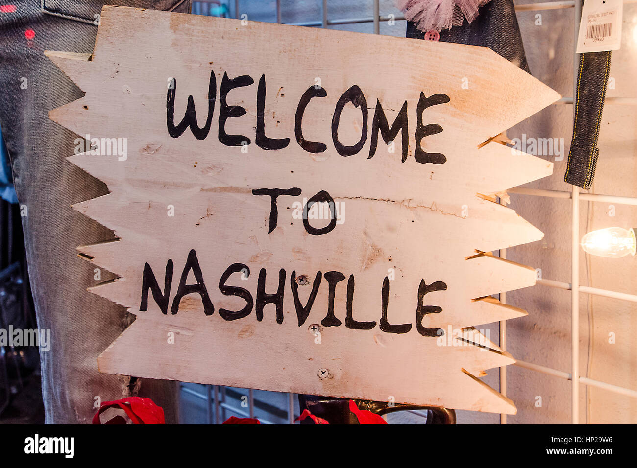 Willkommen auf Nashville Zeichen, Nashville Tennessee Stockfoto