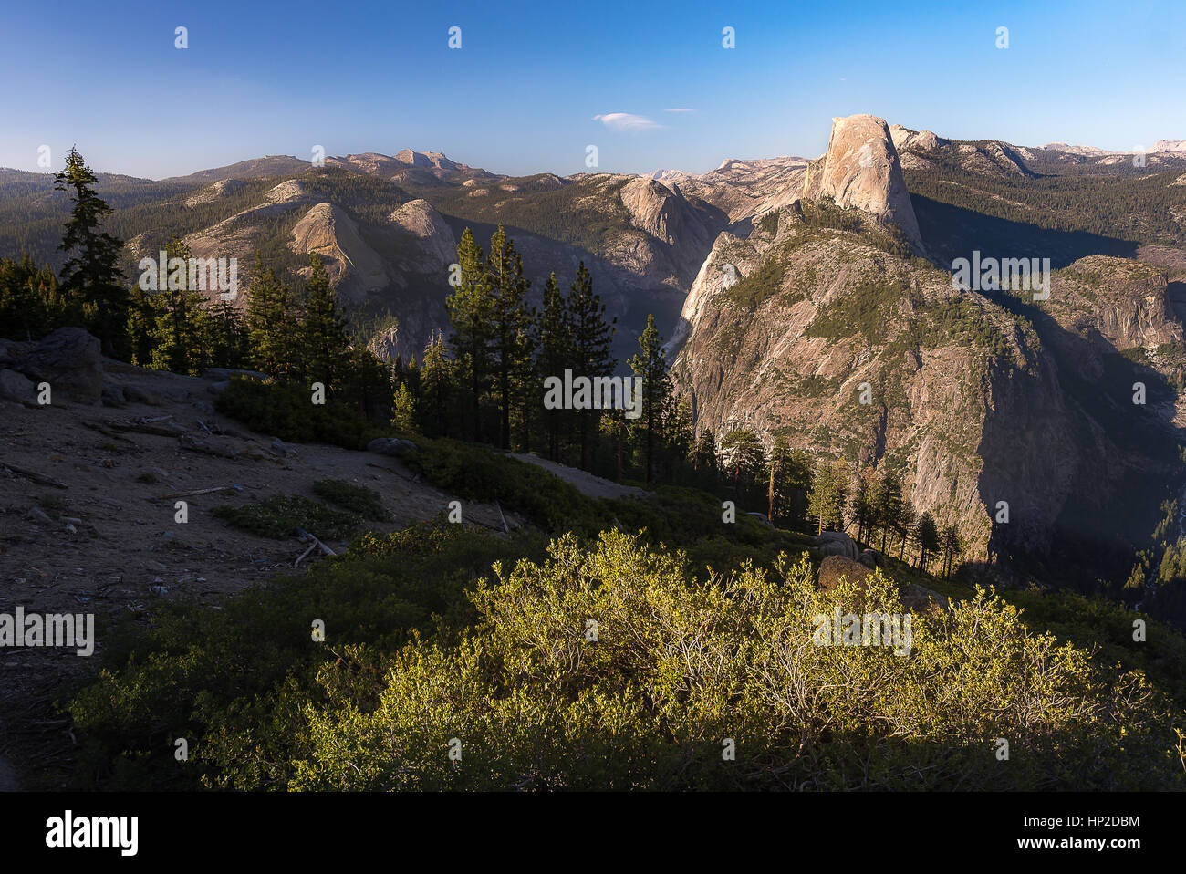 Schöner Panoramablick über Glacier Point im Yosemite National Park Stockfoto