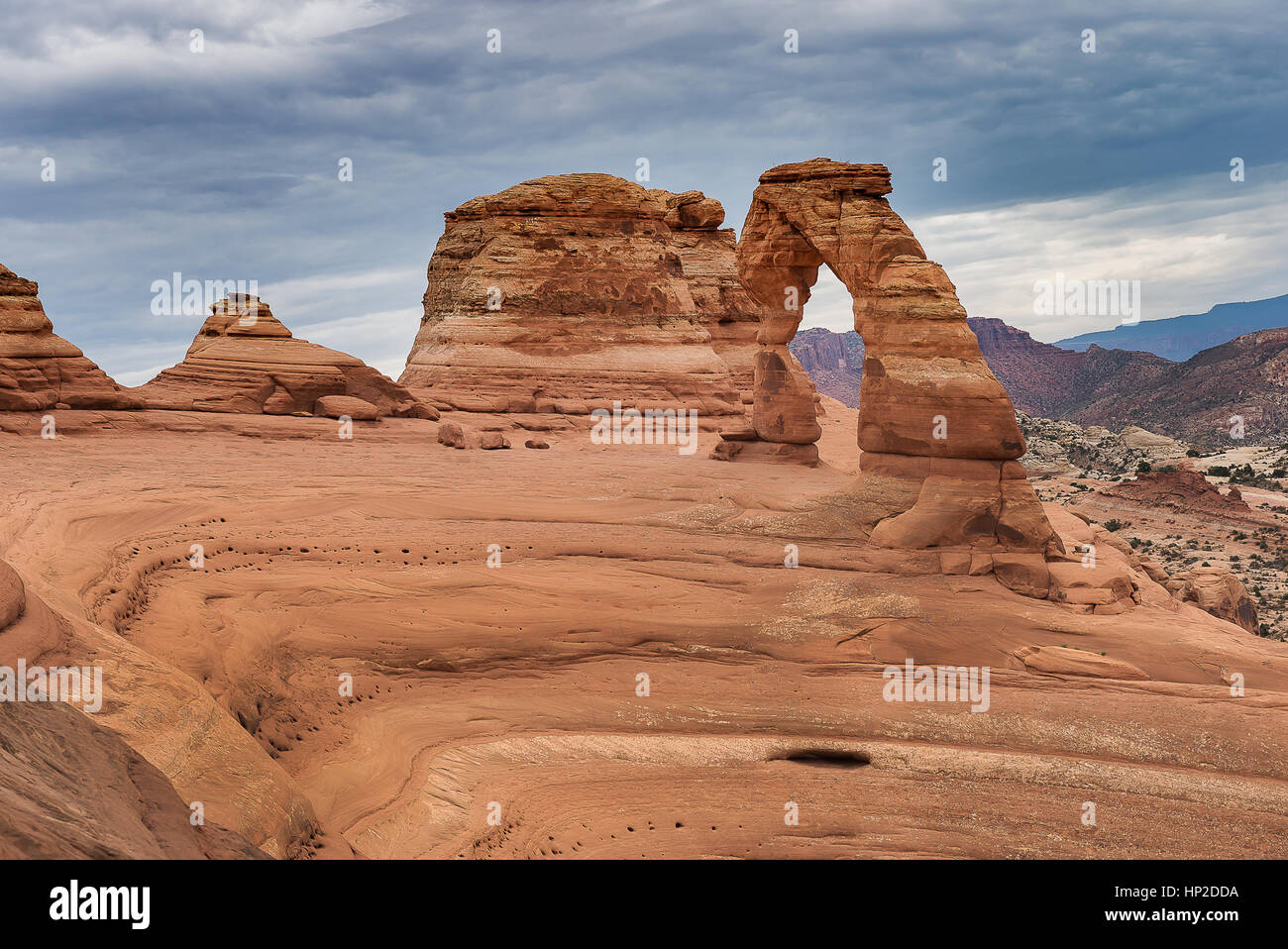 Erstaunliche Erosion der Felsen, Delicate Arch im Arches-Nationalpark, Utah Stockfoto