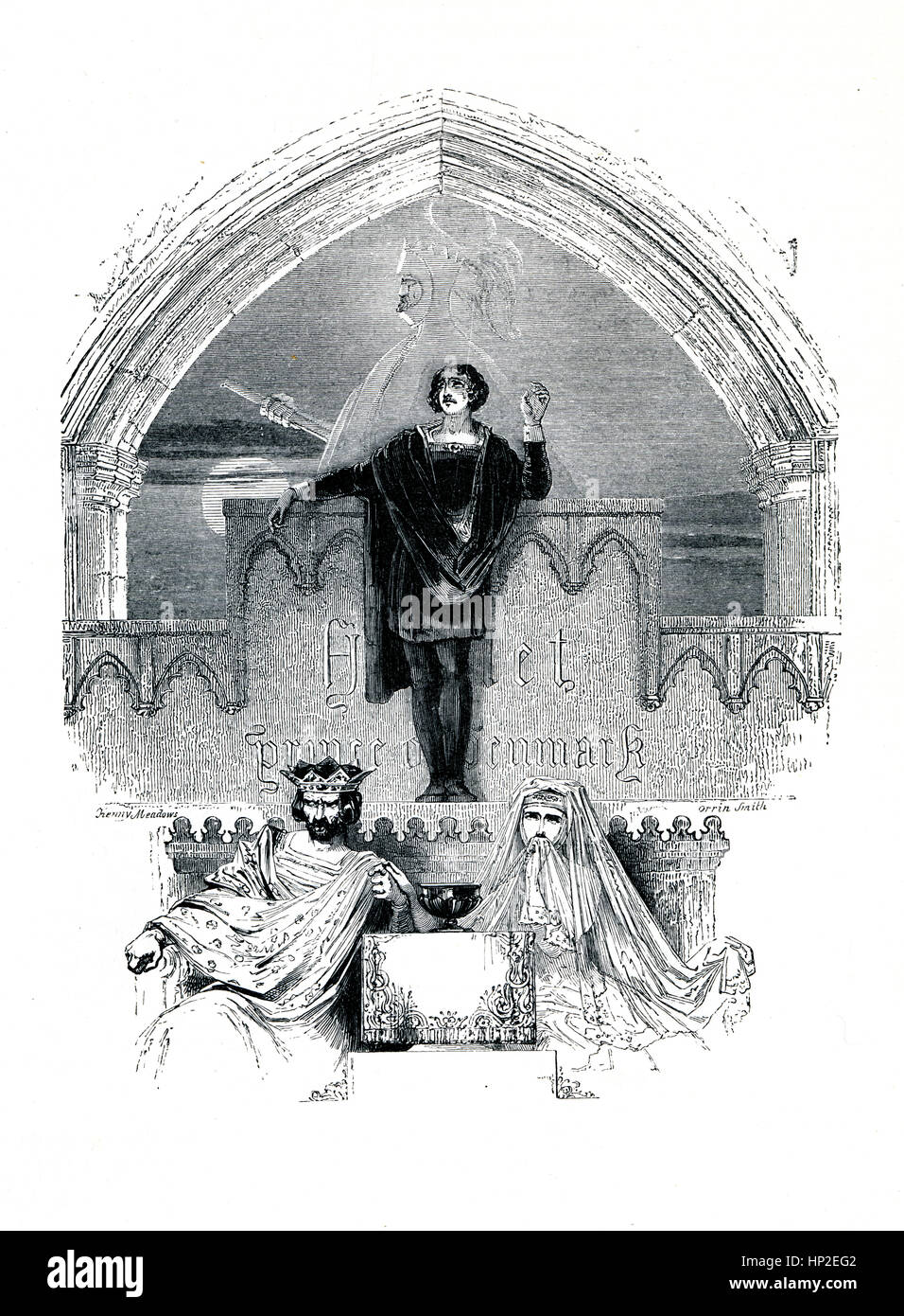 Weiler, viktorianischen Buch Frontispiz für das Theaterstück von William Shakespeare von 1849 Bildband Heldinnen von Shakespeare Stockfoto