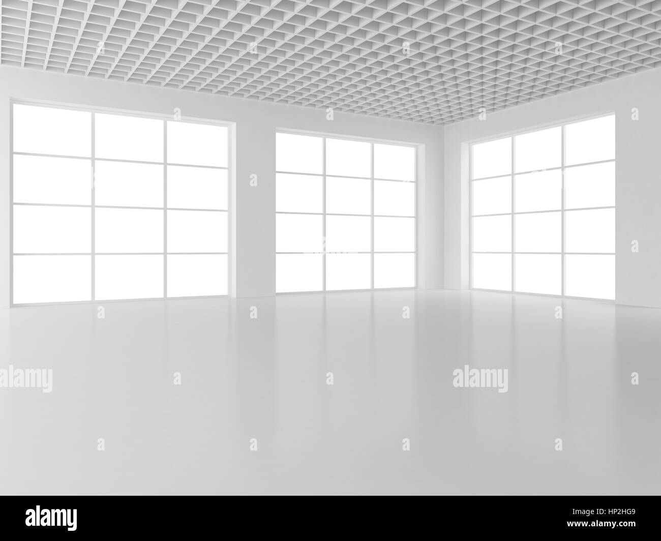 Leeren weißen Raum innere Büroflächen. 3D-Rendering Stockfoto