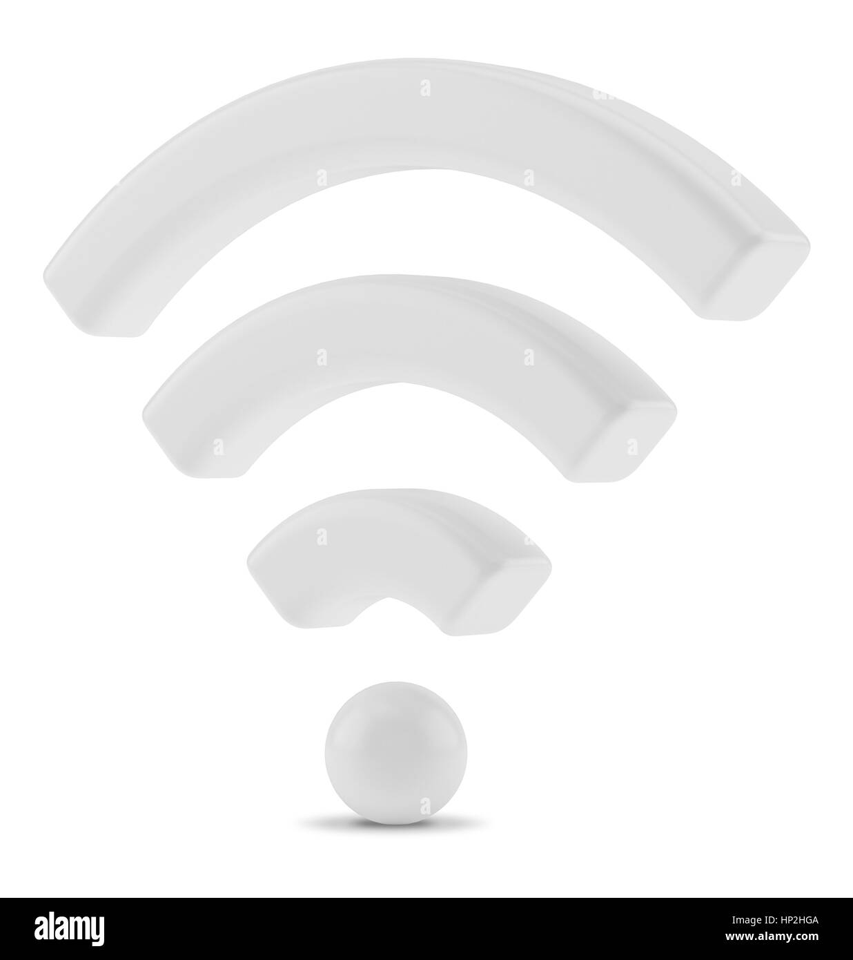 Wi Fi Wireless Netzwerk Symbol, 3D-Rendering Stockfoto