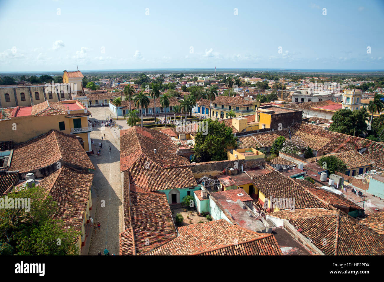 Die Dächer und Straßen von Trinidad gesehen von oben Provinz Sancti Spiritus-Kuba Stockfoto