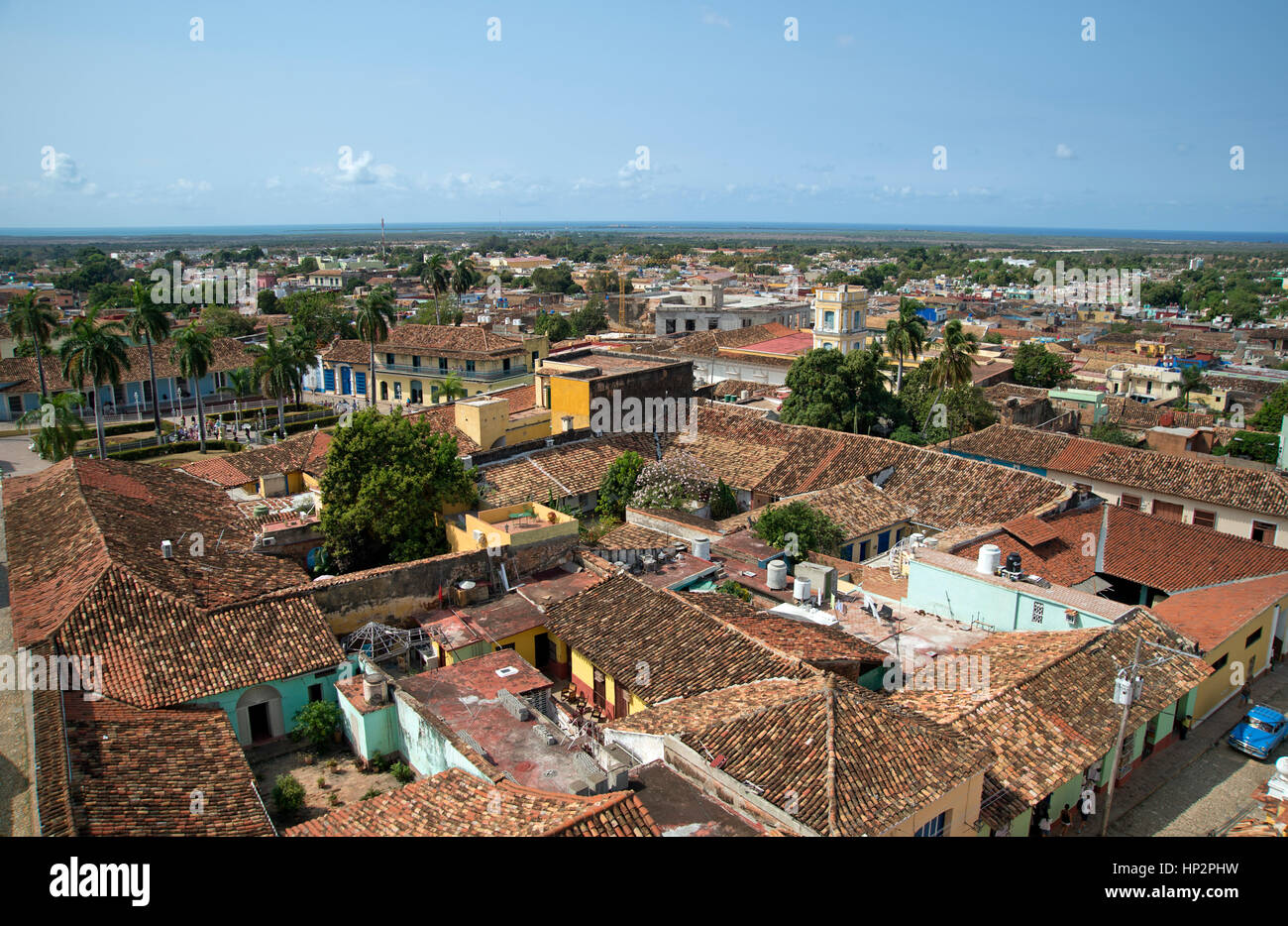 Die Dächer und Straßen von Trinidad gesehen von oben Provinz Sancti Spiritus-Kuba Stockfoto