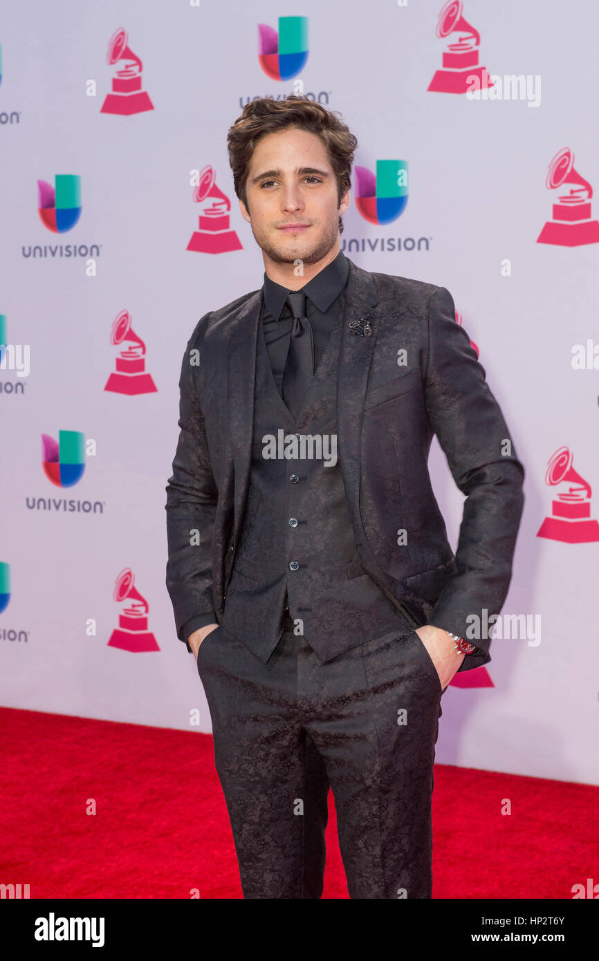 Schauspieler Diego Boneta besucht die 16. Annual Latin GRAMMY Awards im MGM Grand Arena in Las Vegas, Nevada Stockfoto