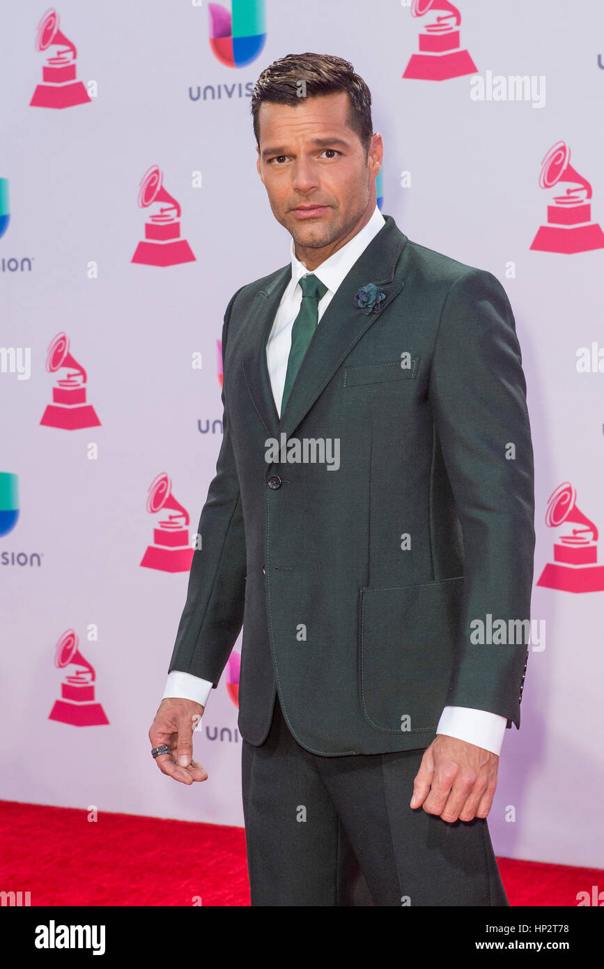 Sänger Ricky Martin besucht 16. Annual Latin GRAMMY Awards im MGM Grand Arena in Las Vegas, Nevada Stockfoto
