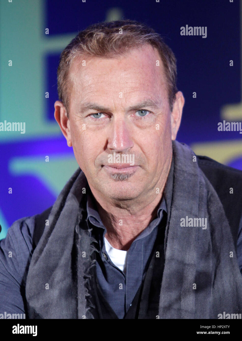 Kevin Costner bei der Pressekonferenz für den Film "Draft Day" am 31. Januar 2014 in New York, NY. Foto von Francis Specker Stockfoto