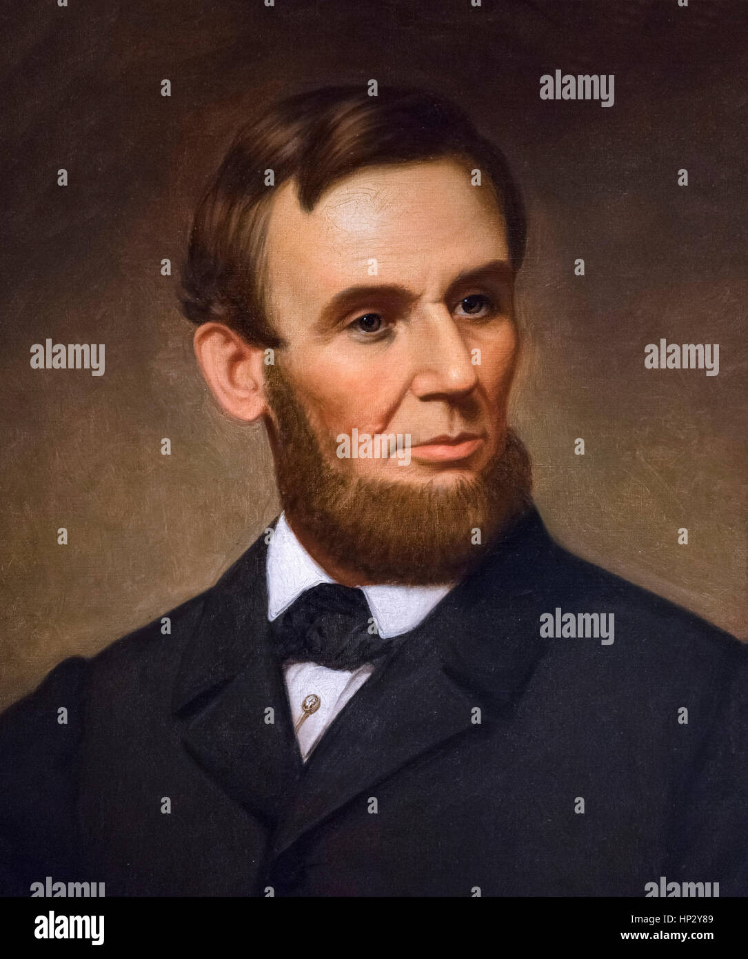 Abraham Lincoln (1809-1865), Portrait von Charles Wesley Jarvis, Öl auf Leinwand, 1861. Stockfoto