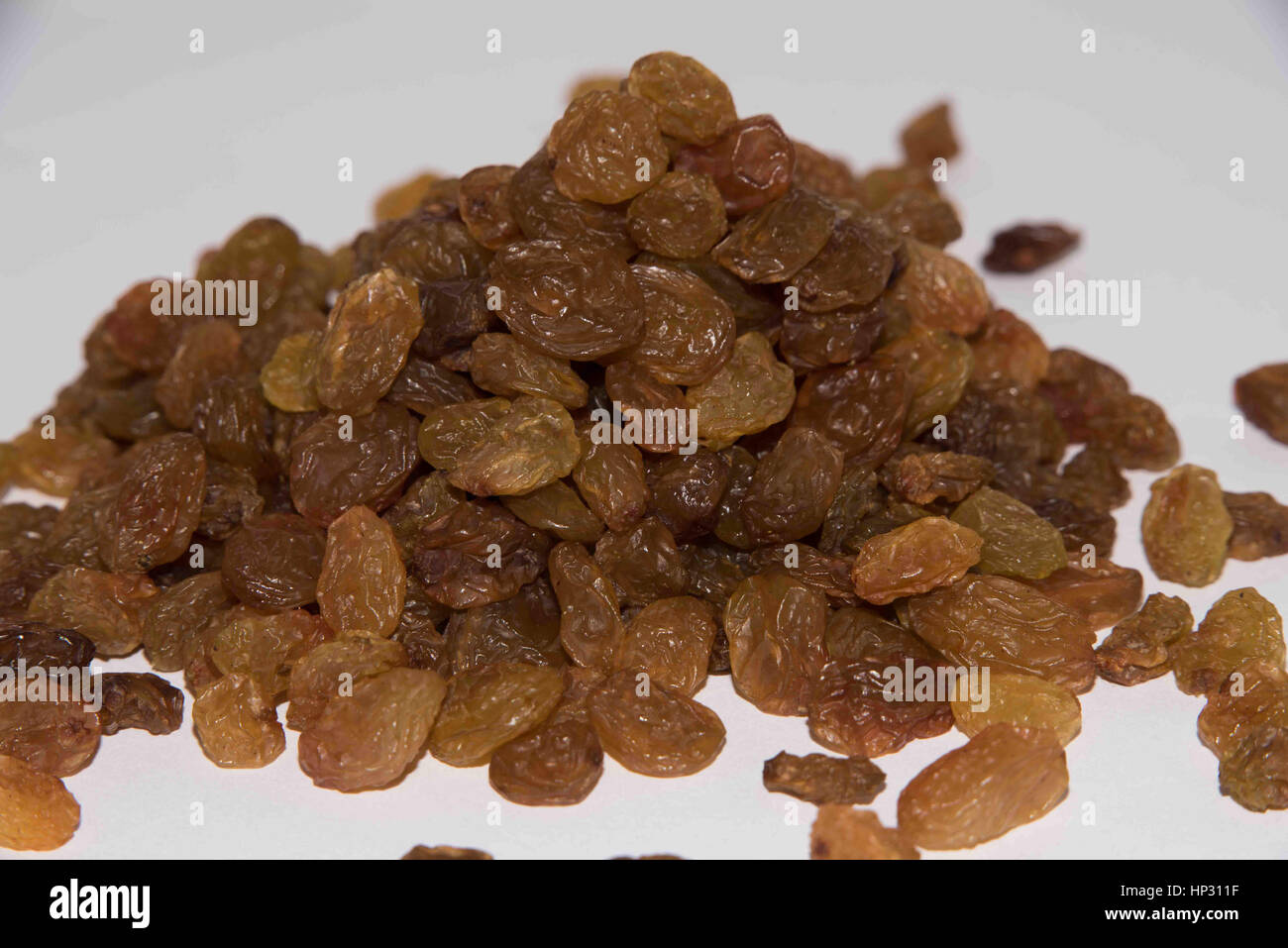 Rosine Textur. goldenen Rosinen Hintergrund, trockenen Sultana Samen, vegetarische Bio-Lebensmittel Stockfoto