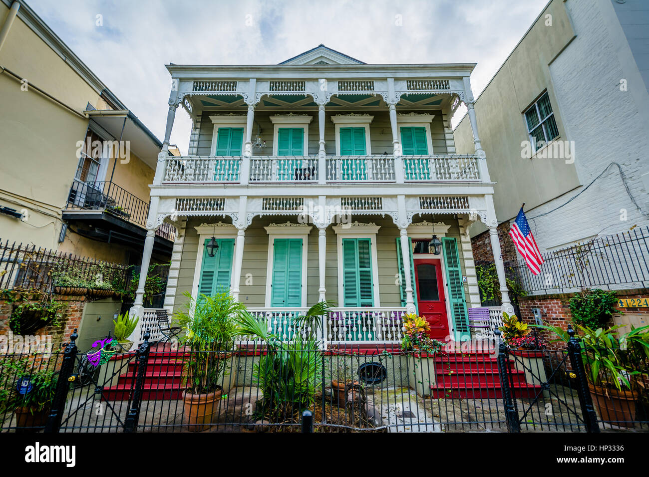 Haus im französischen Viertel in New Orleans, Louisiana. Stockfoto