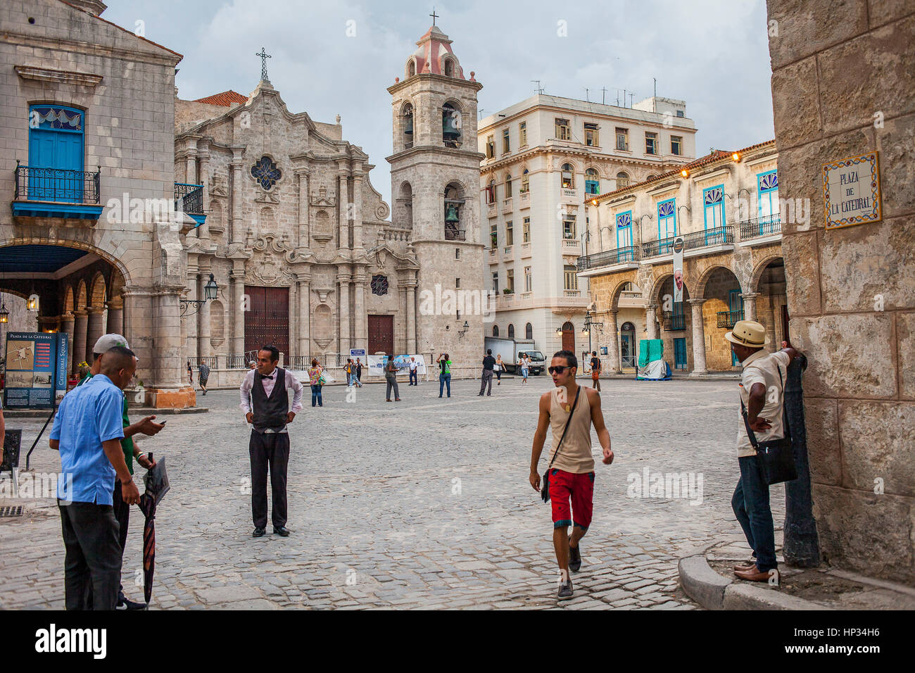 Dom, Cathedral Square, die Altstadt von Havanna, Habana Vieja, La Habana, Kuba Stockfoto