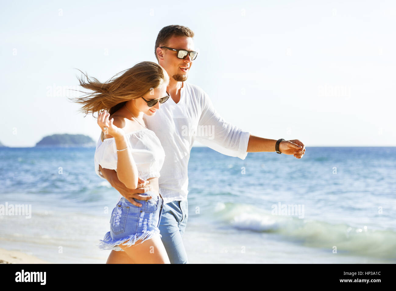 Paar Flitterwochen Meer Urlaub Reisen Stockfoto