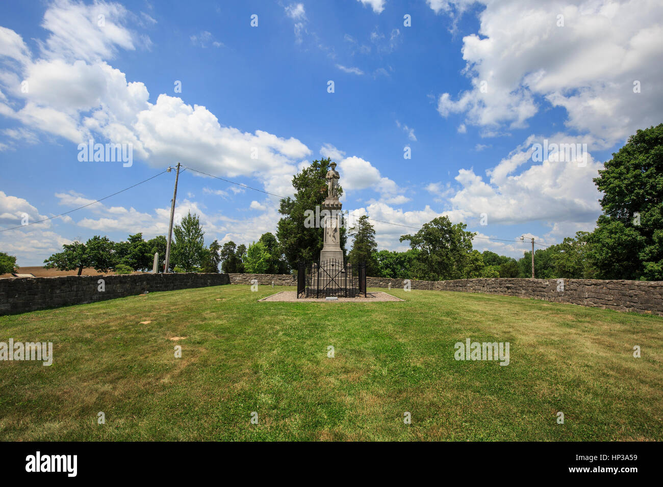 Massengrab für gefallene konföderierte Soldaten am Perryfield Battlefield State Historic Site Stockfoto