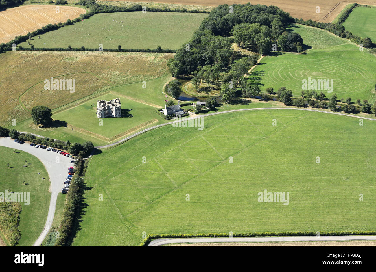 Spektakuläre Luftaufnahmen der National Trust-Eigenschaft des Lyveden neue Bield in Northamptonshire, Großbritannien Stockfoto