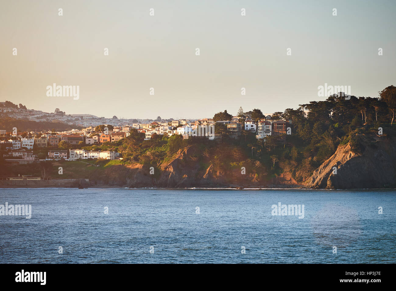 Wahrzeichen von San Francisco am Meer. Panorama von San Francisco schlafen Bezirk Stockfoto