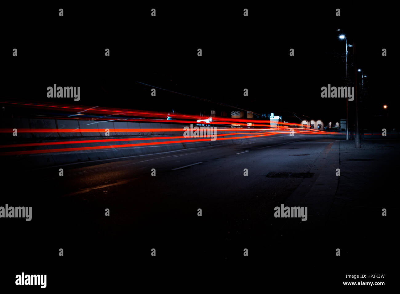 Geschwindigkeit-Lichter in der Stadt (Madrid, Spanien) Stockfoto