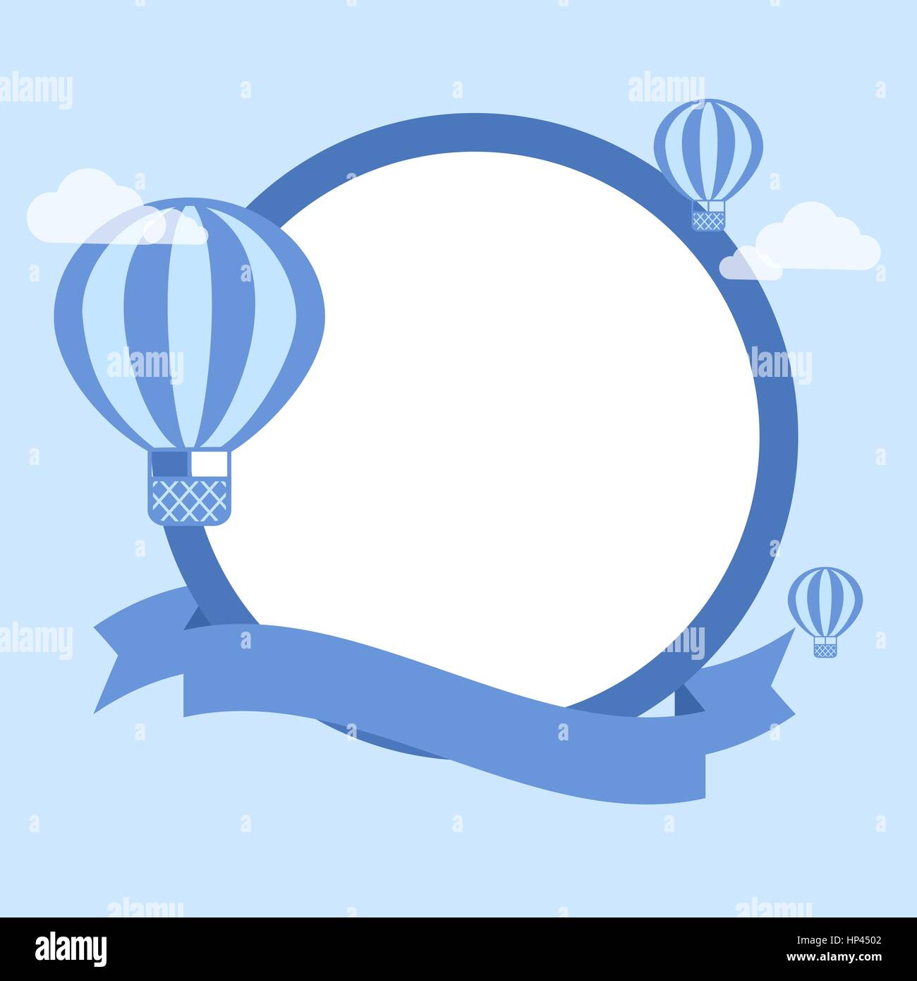 Cartoon-Heißluftballon - Vektor Hintergrund. Vorlage für Poster oder Grußkarte Stock Vektor