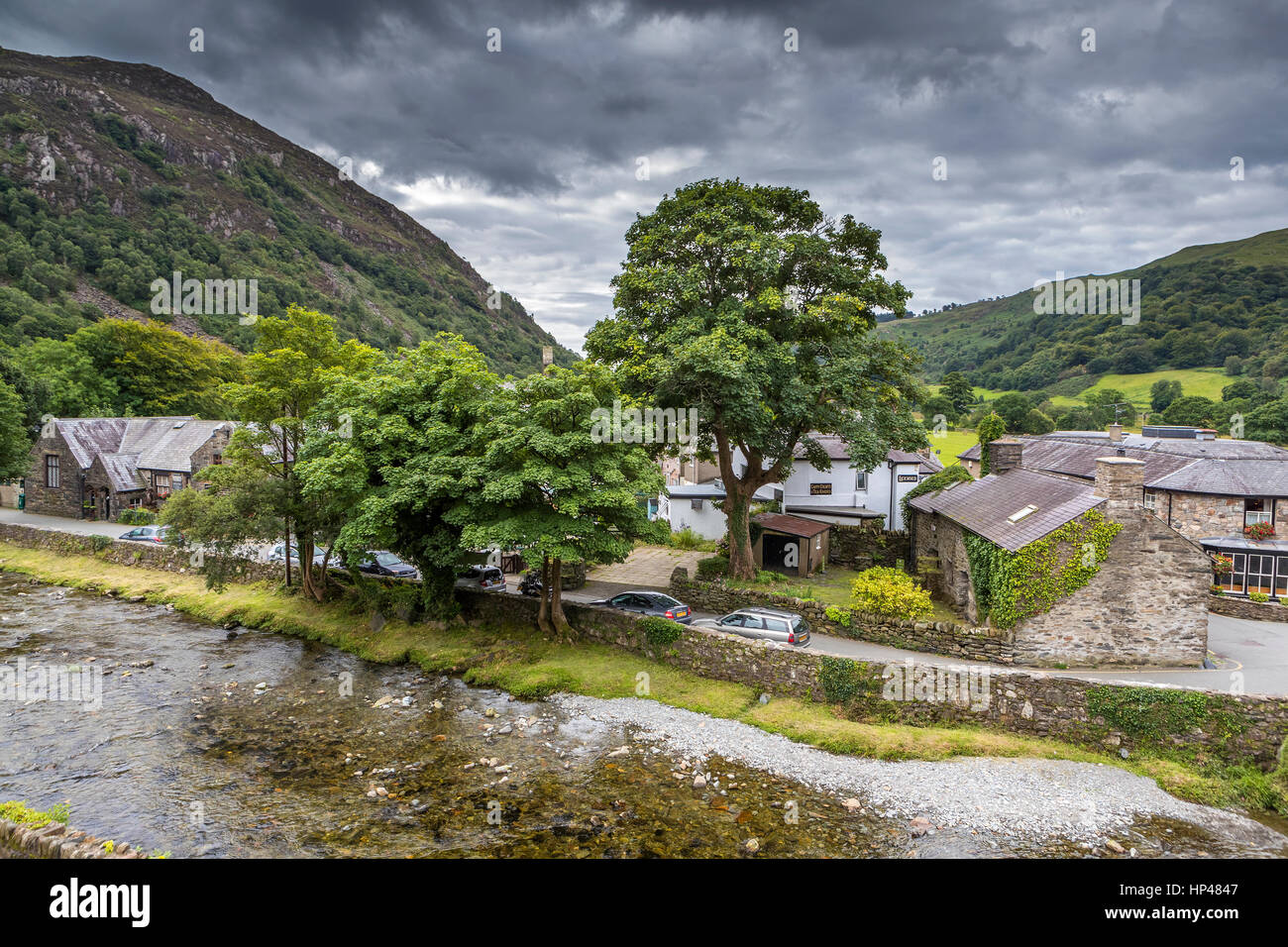 Beddgelert, Gwynedd, Snowdonia National Park, Wales, UK, Europa. Stockfoto