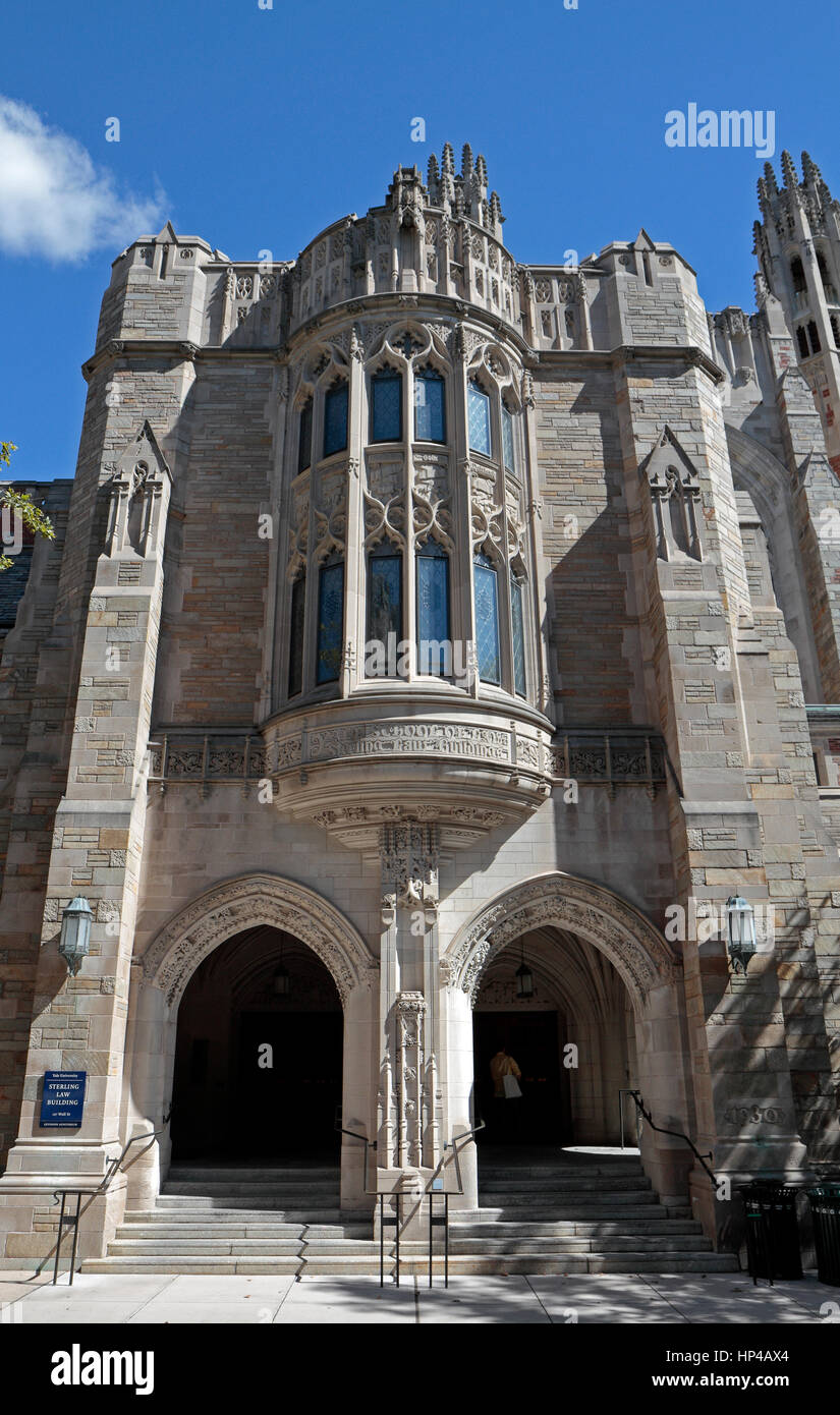 Sterling Law Building, nach Hause zu Yale Law School, Yale University, New Haven, Connecticut, USA. Stockfoto