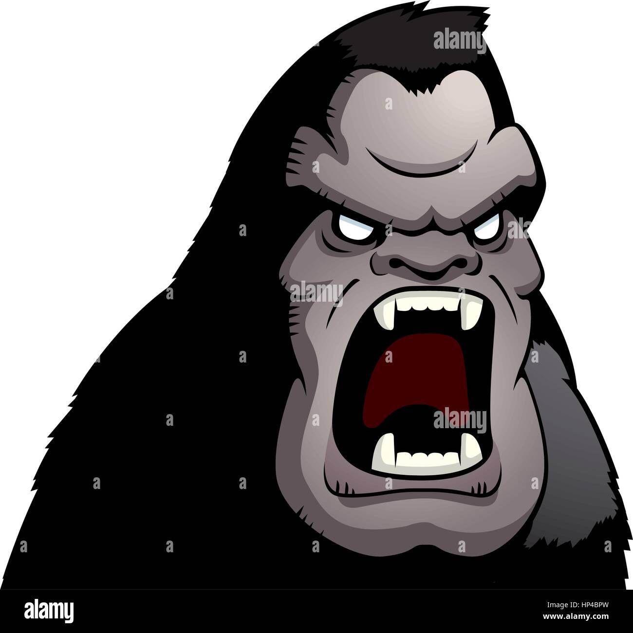Ein Cartoon-Affe mit einem wütenden Ausdruck. Stock Vektor