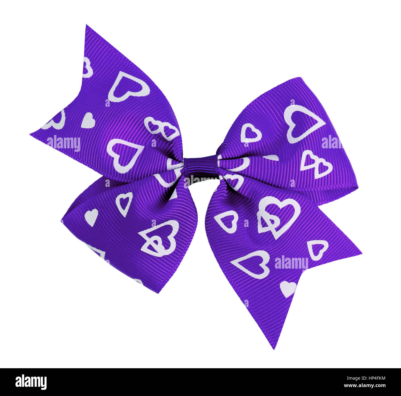 Lila Schleife isoliert auf weißem Hintergrund Stockfoto