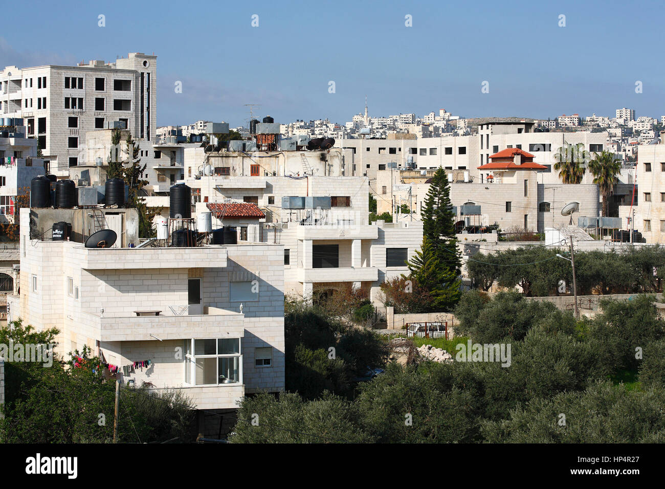 Siedlungen und Häuser in der Stadt von Bethlehem, Palästina, Westjordanland, israel Stockfoto